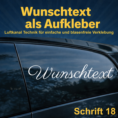 Wunschtext Aufkleber personalisiert – Schrift 18 – Folienaufkleber aus Vinylfolie mit Luftkanal-Technologie, Produktbild 1