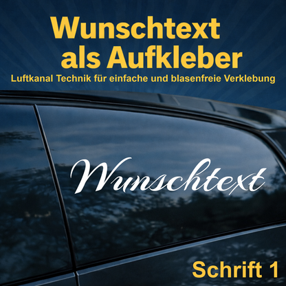 Wunschtext Aufkleber personalisiert – Schrift 1 – Folienaufkleber aus Vinylfolie mit Luftkanal-Technologie, Produktbild 1