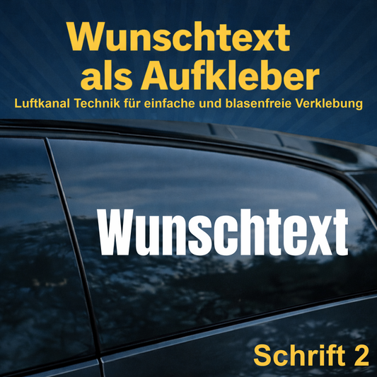 Wunschtext Aufkleber personalisiert – Schrift 2 – Folienaufkleber aus Vinylfolie mit Luftkanal-Technologie, Produktbild 1