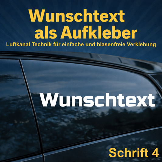 Wunschtext Aufkleber personalisiert – Schrift 4 – Folienaufkleber aus Vinylfolie mit Luftkanal-Technologie, Produktbild 1