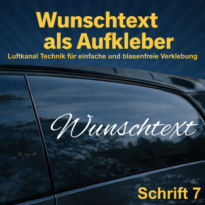 Wunschtext Aufkleber personalisiert – Schrift 7 – Folienaufkleber aus Vinylfolie mit Luftkanal-Technologie, Produktbild 1