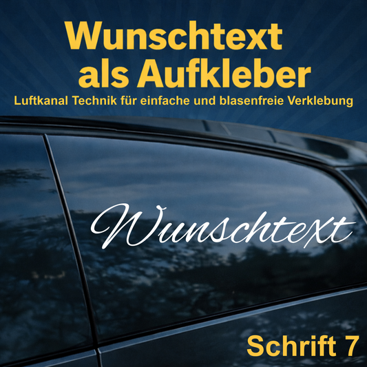 Wunschtext Aufkleber personalisiert – Schrift 7 – Folienaufkleber aus Vinylfolie mit Luftkanal-Technologie, Produktbild 1