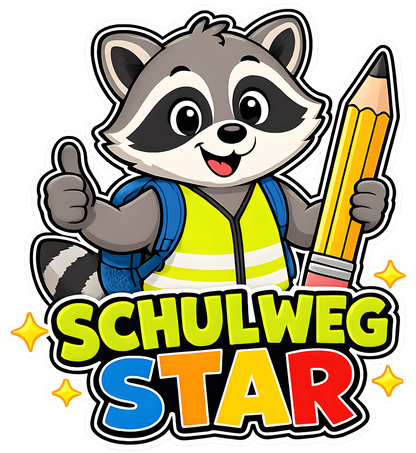 DTF Druckmotiv für Kinderwarnweste „Schulweg Star“