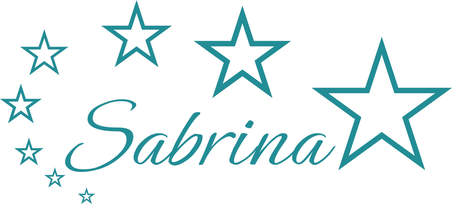 Wandtattoo Sterne mit Namen – personalisiert