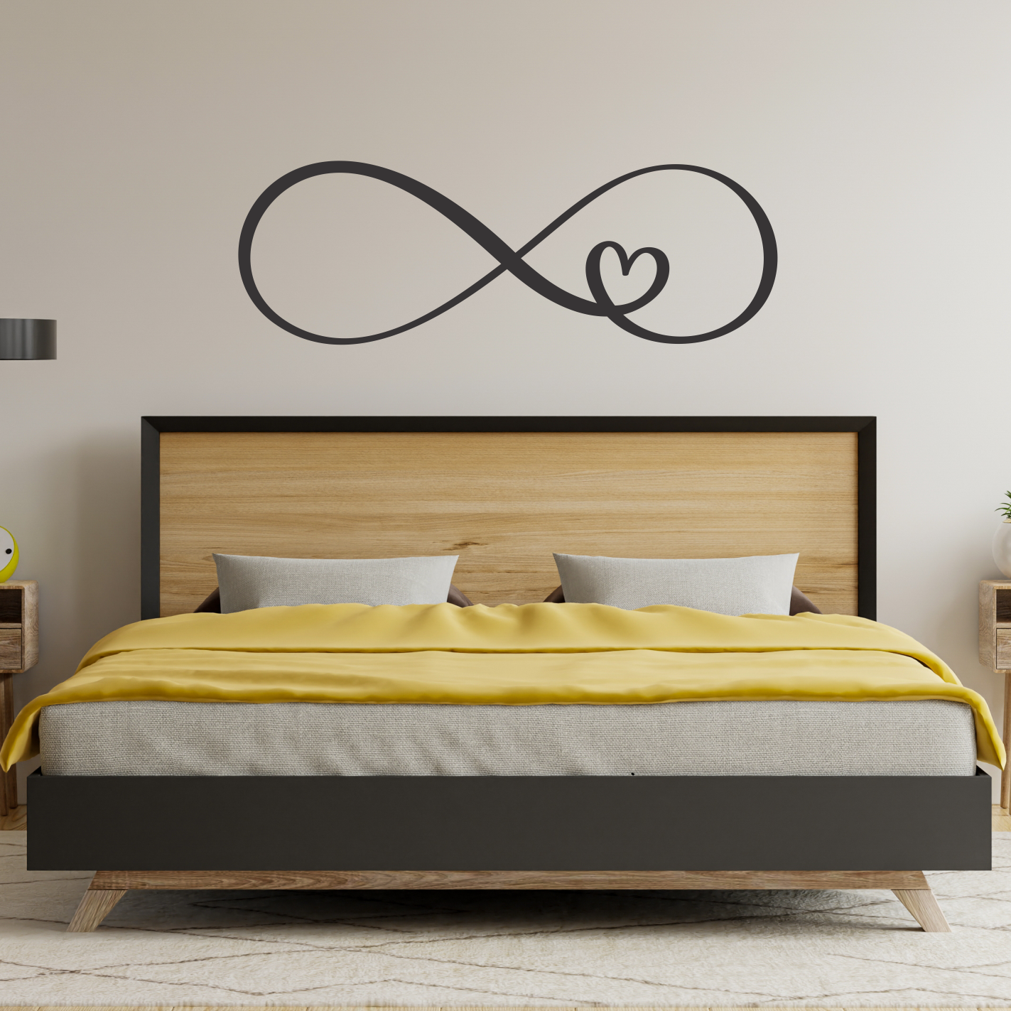 Wandtattoo Infinity Herz Motivansicht in Folienoptik