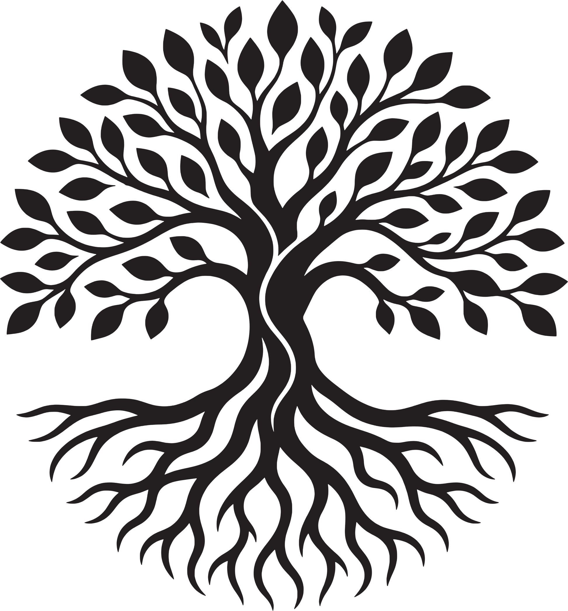 Wandtattoo Baum mit Wurzeln als Wanddeko im Wohnraum