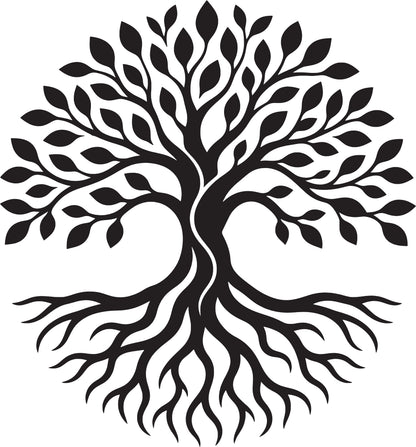 Wandtattoo Baum mit Wurzeln als Wanddeko im Wohnraum