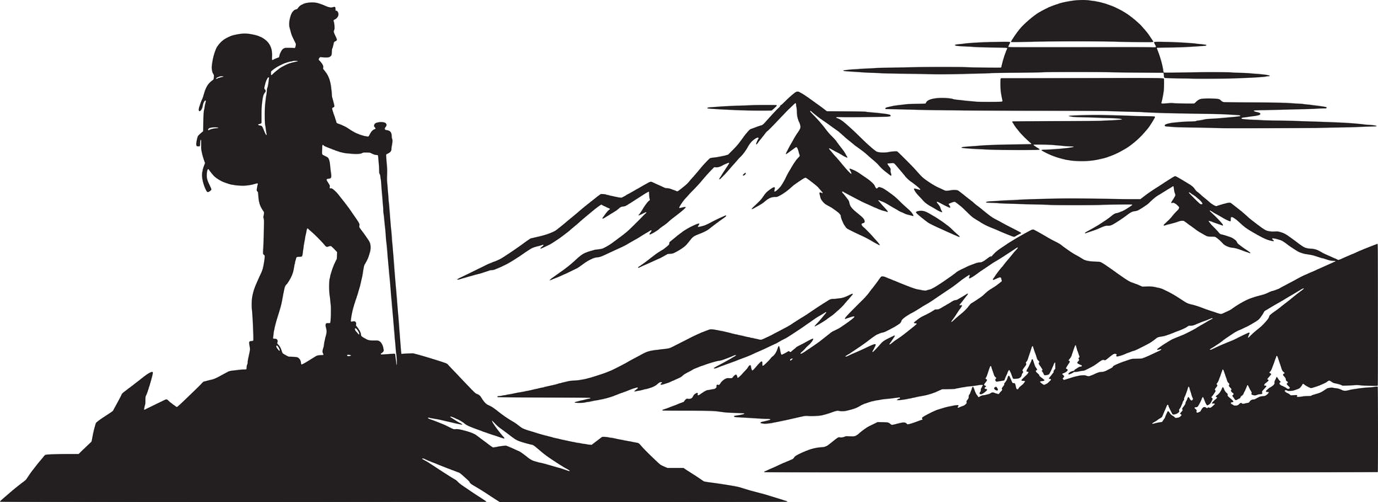 Wandtattoo Bergsteiger als Wanddeko im Wohnraum