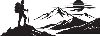 Wandtattoo Bergsteiger als Wanddeko im Wohnraum