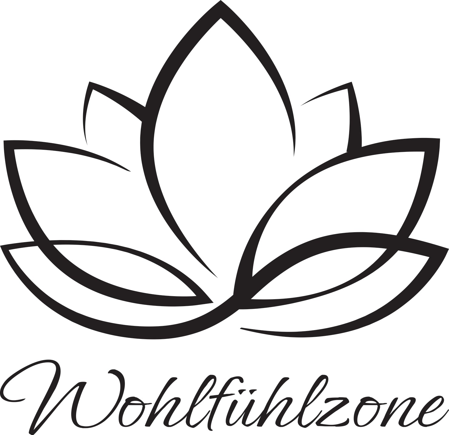 Wandtattoo Wohlfühlzone mit Lotusblume als Wanddeko im Wohnraum